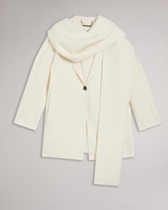 Manteau Ted Baker Scarf Detail Blanche Femme | MDA-06917998